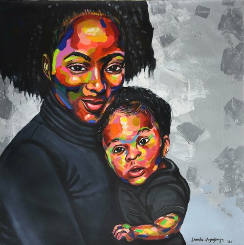 Maternal Bond 2 von Damola Ayegbayo, Malerei kaufen auf Singulart