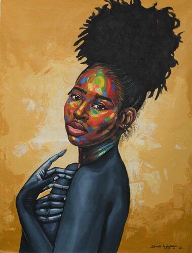 Enìyàn (Human) 3 par Damola Ayegbayo, Peinture en vente sur Singulart