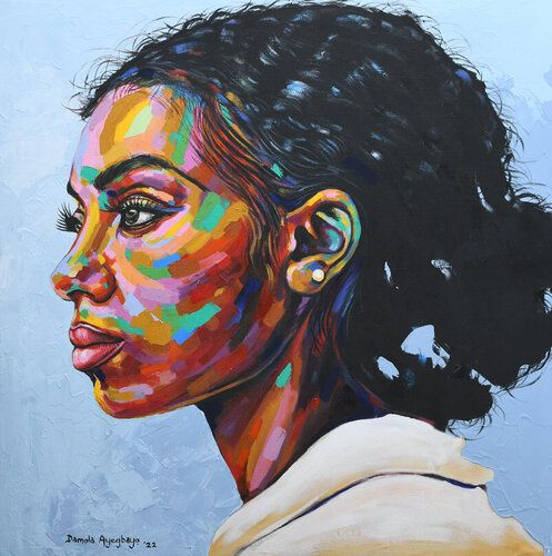Looking beyond 3 par Damola Ayegbayo, Peinture en vente sur Singulart