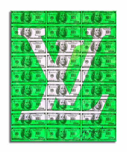 Louis Vuitton Green - Original Collage Painting on Paper von Dr8 Love, Malerei kaufen auf Singulart
