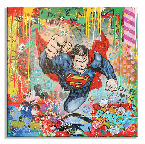 Follow Superman - Original Painting on Canvas Dr8 Love