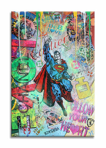 Superman Follow your Heart - Original Painting on Canvas von Dr8 Love, Malerei kaufen auf Singulart