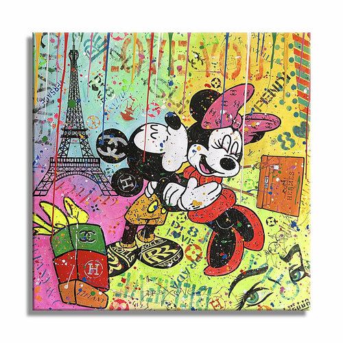 Mickey Paris is calling – Original Painting on canvas von Dr8 Love, Malerei kaufen auf Singulart