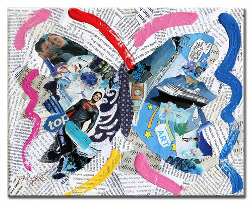 Top – Original Collage Painting on canvas Dr8 Love