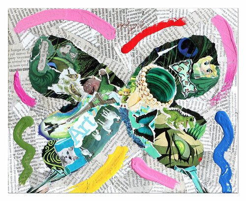 Try – Original Collage Painting on canvas Dr8 Love