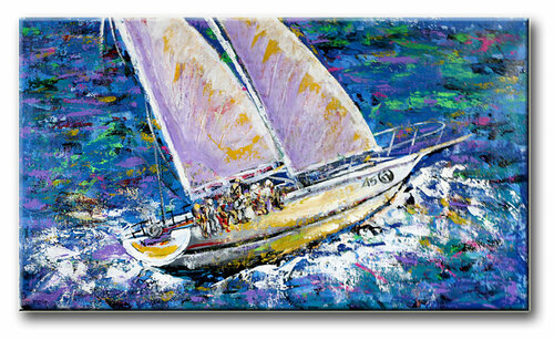 Sailing 45 – Original Painting on canvas von Dr8 Love, Malerei kaufen auf Singulart