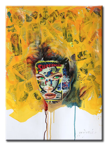 Superman Love - Original Painting on Paper by Dr8 Love, 회화 for Sale on Singulart