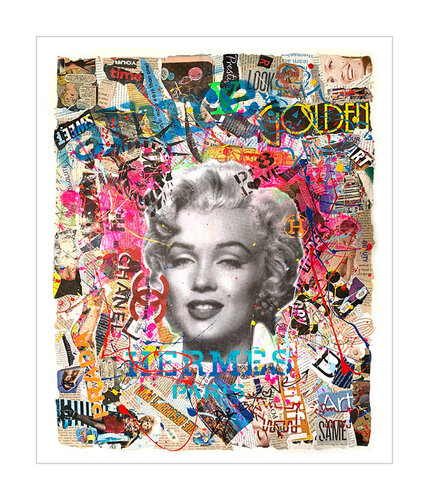 Marilyn Golden - Original Collage Painting on Paper von Dr8 Love, Malerei kaufen auf Singulart