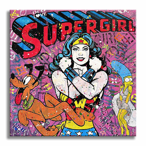 Supergirl - Limited Edition Giclee Print on Canvas by Dr8 Love, 인쇄 for Sale on Singulart