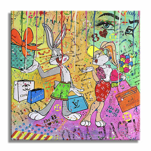 Bunny Surprise - Limited Edition Giclee Paper van Dr8 Love, Afdruk te koop op Singulart