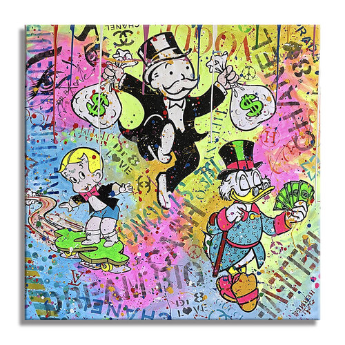 Happy and Rich - Limited Edition Giclee Print on Canvas von Dr8 Love, Druck kaufen auf Singulart