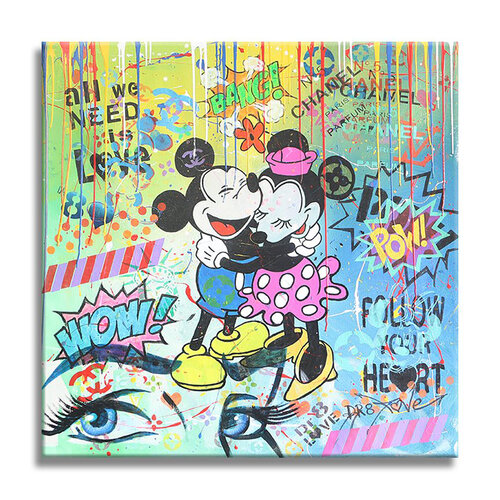 Big Hug Mickey Minnie - Limited Edition Giclee Paper by Dr8 Love, Print for Sale on Singulart