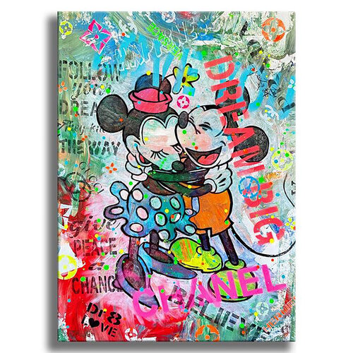 油彩画　8号　Love and peace Peace - Original Painting on Canvas by Dr8 Love (N.D