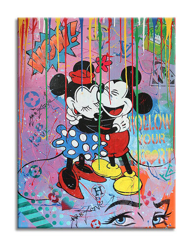 Follow Mickey Minnie - Limited Edition  Giclee Canvas de Dr8 Love, Impresión a la venta en Singulart