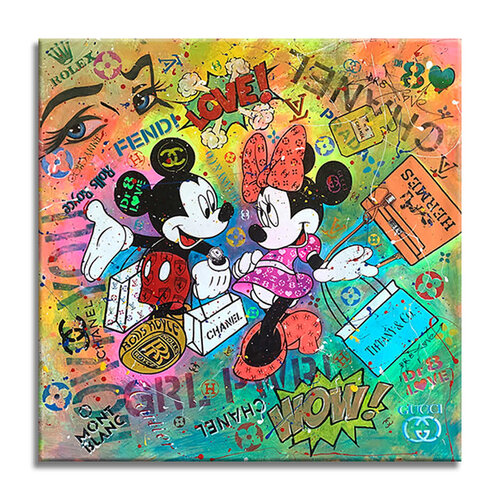 Mickey Minnie Rolls Royce - Limited Edition Giclee Print on Canvas Dr8 Love