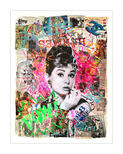 Audrey Time - Limited Edition Giclee Paper di Dr8 Love, Stampa in vendita su Singulart