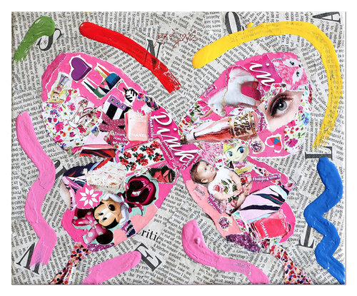 Pink - Canvas - Limited Edition Giclee Print par Dr8 Love, Édition en vente sur Singulart