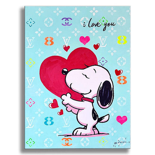 Snoopy Love - Original Painting on Canvas by Dr8 Love, 회화 for Sale on Singulart