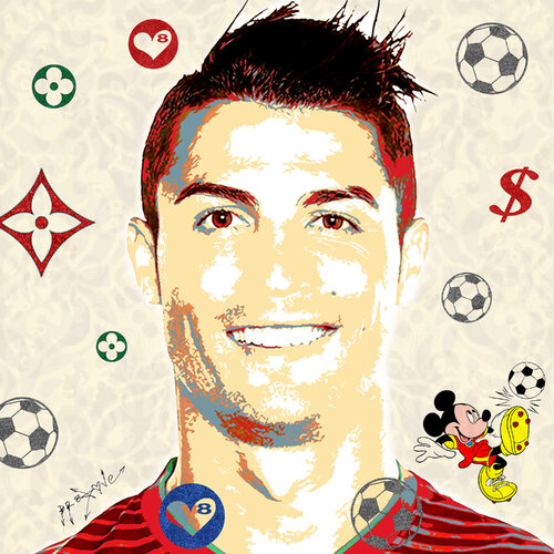 Cristiano Ronaldo - Portugal - Limited Edition Giclee Print on Canvas by Dr8 Love, Print for Sale on Singulart