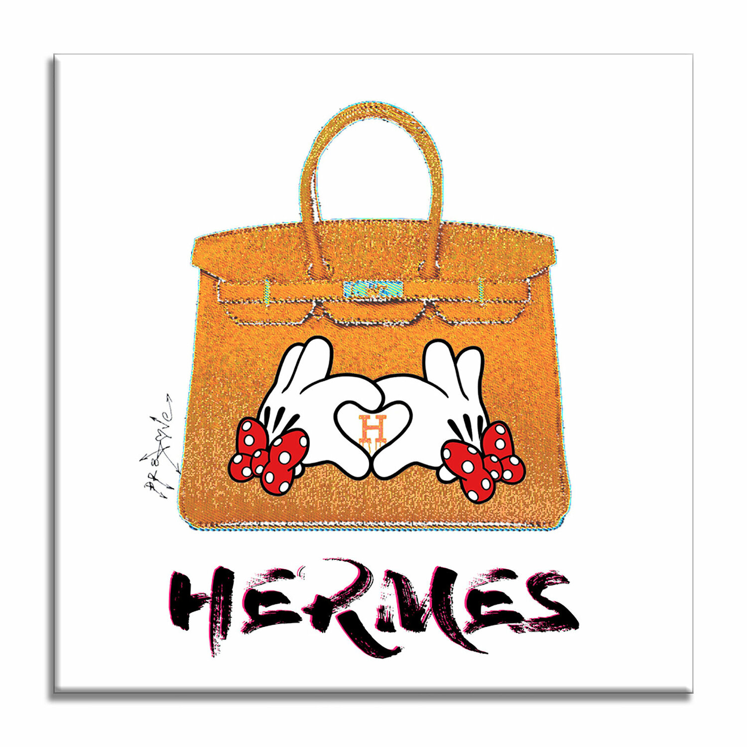 Hermes Minnie Mouse - Original Painting on Canvas Dr8 Love