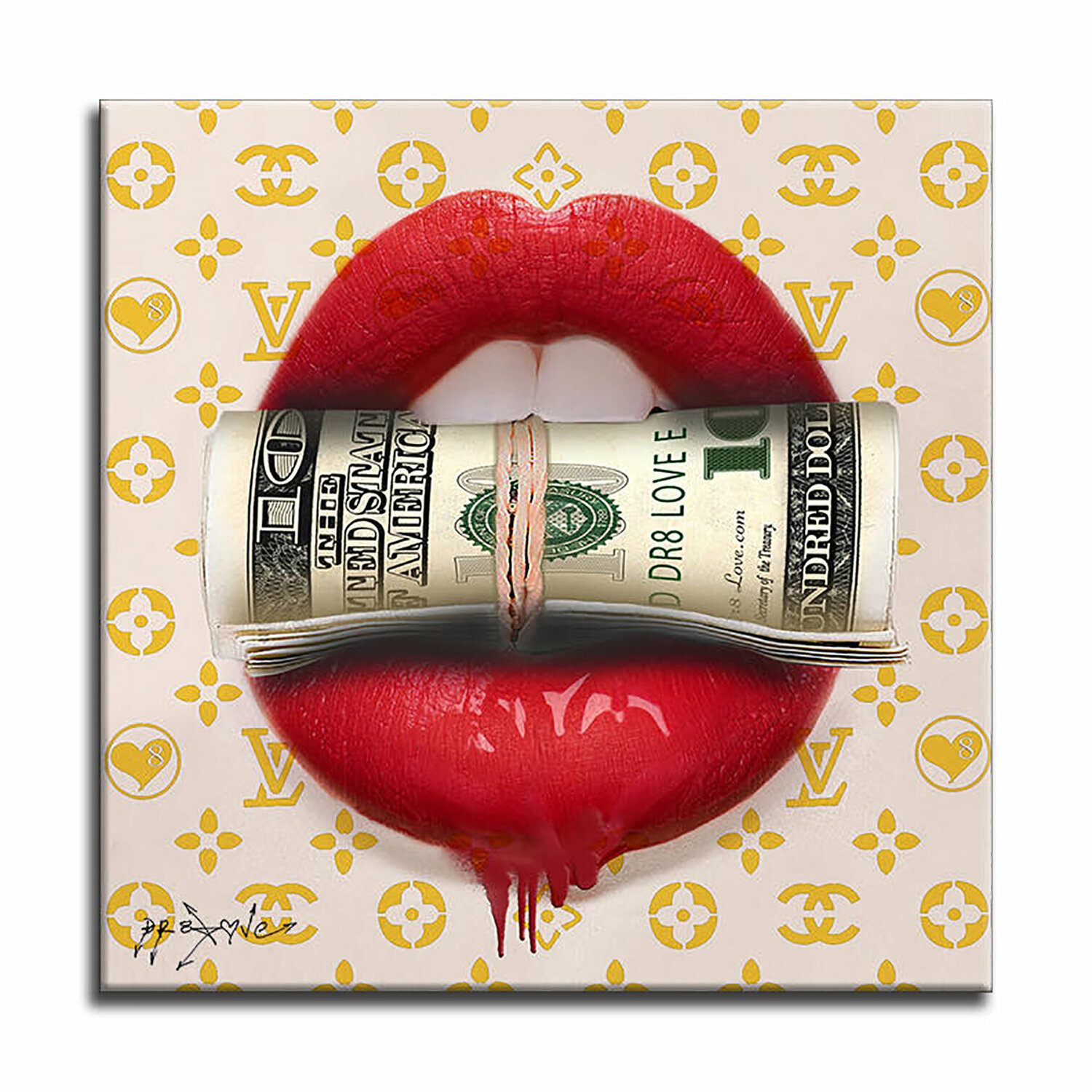 Suit Kiss - Original Painting on Canvas Dr8 Love Originalgemälde zu verkaufen