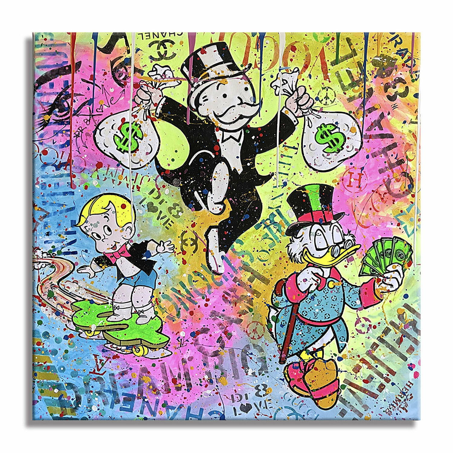 Happy and Rich – Original Painting on canvas Dr8 Love Originalgemälde zu verkaufen