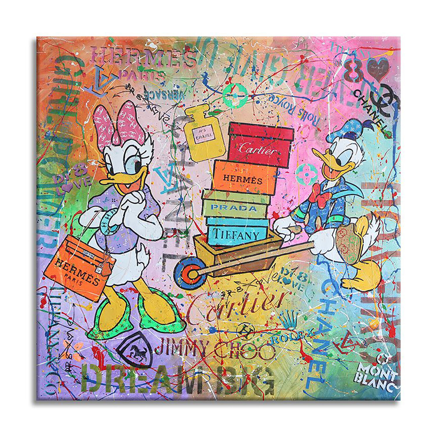 Donald \u0026 Daisy Dreams - Original Painting on Canvas by Dr8 Love (2022) :  Painting Acrylic, Oil on Canvas - Singulart, image size:1500x1500