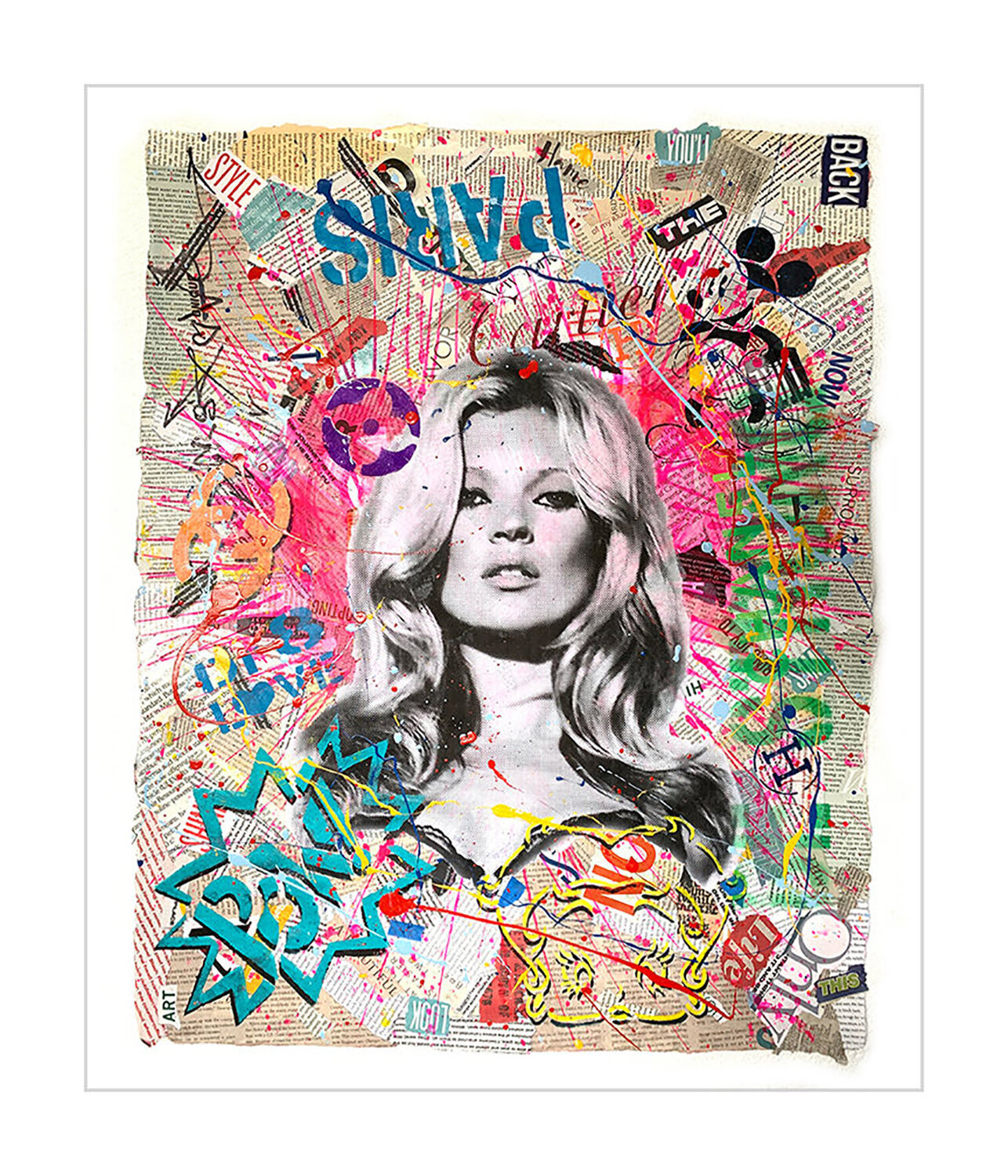 Kate Paris - Original Collage Painting on Paper Dr8 Love Werk auf Papier zu verkaufen