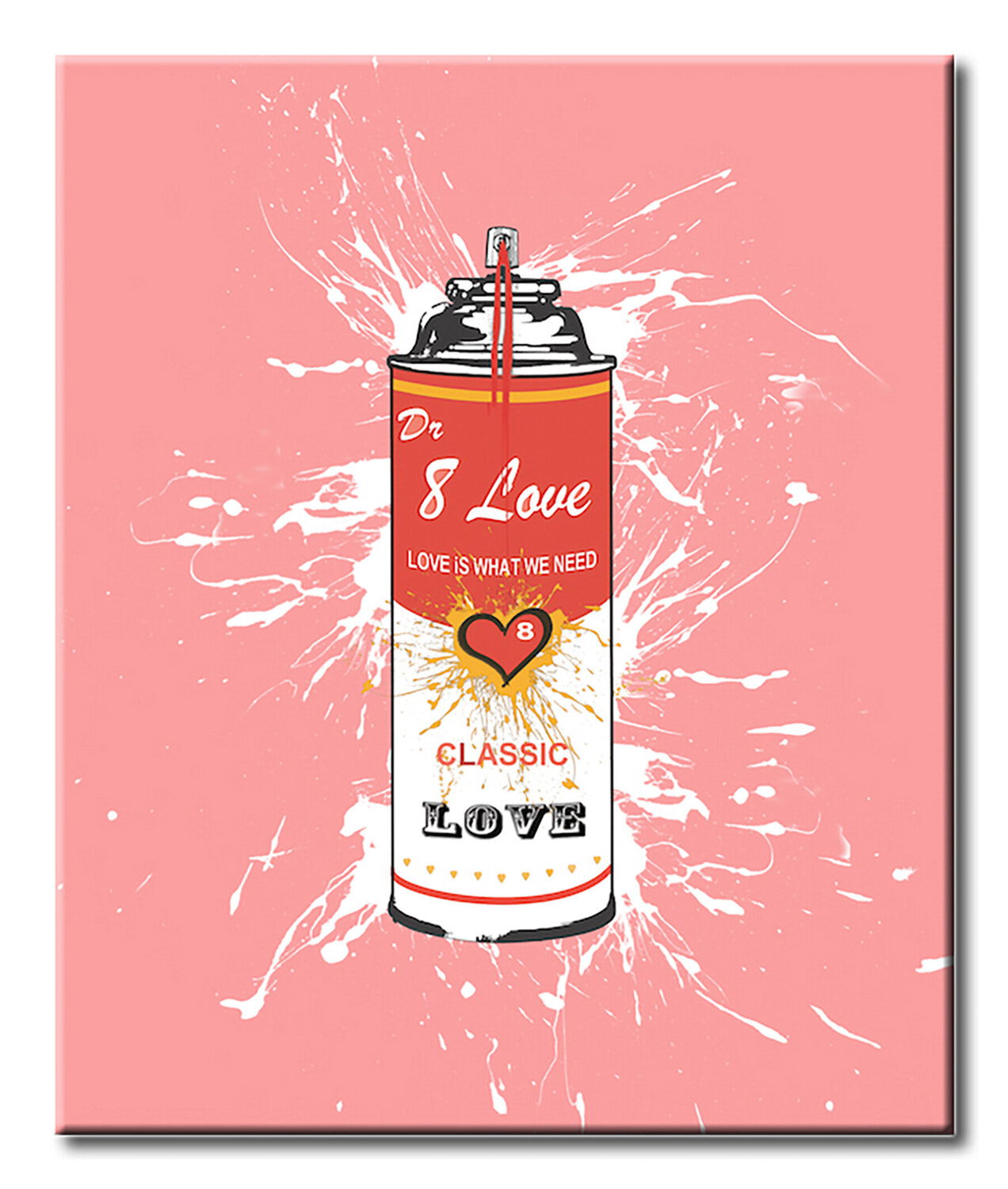 Spray Can - Three Words - Original Painting on Canvas Dr8 Love
