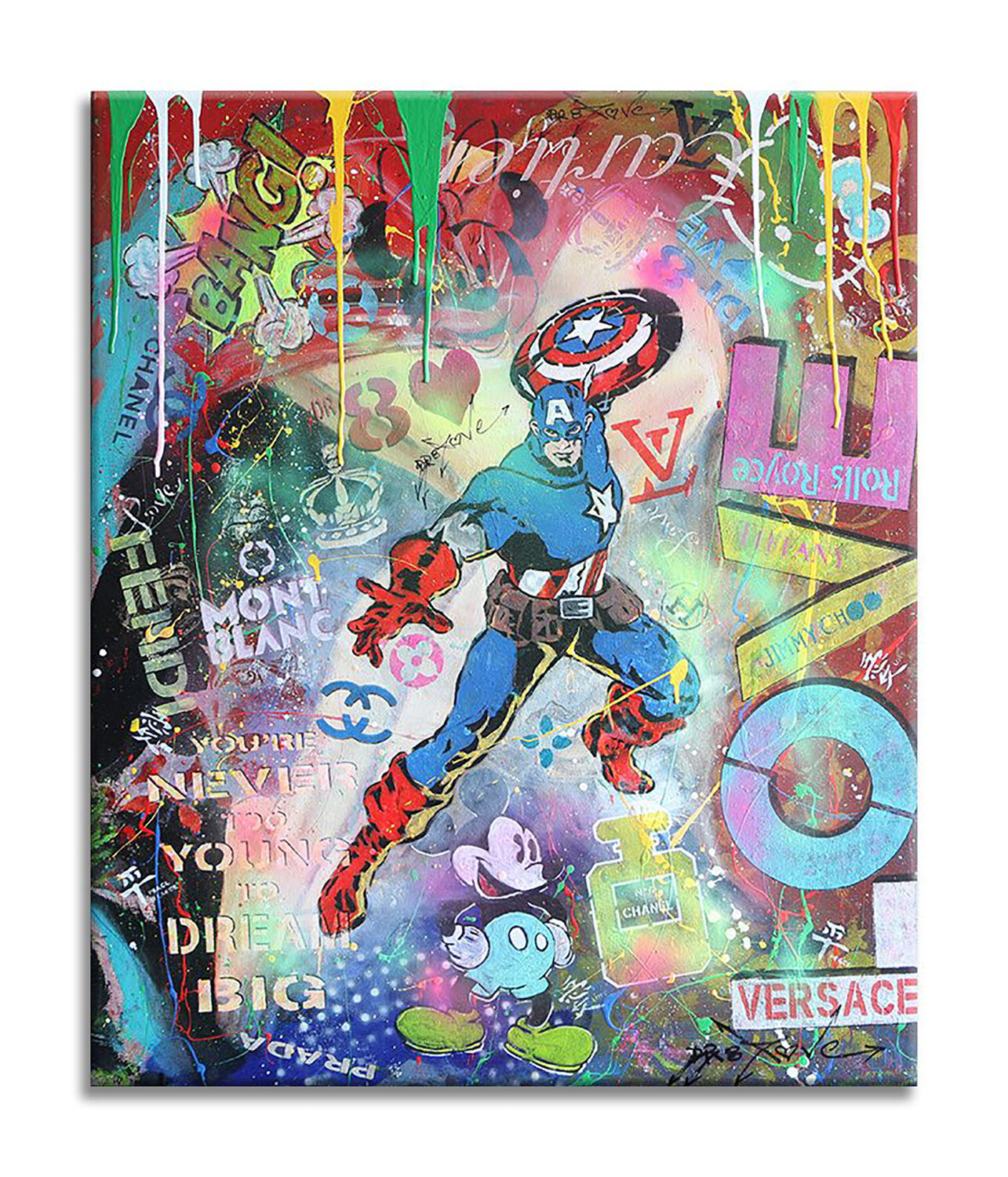 Captain America Love - Limited Edition  Giclee Canvas Dr8 Love Stampa in vendita