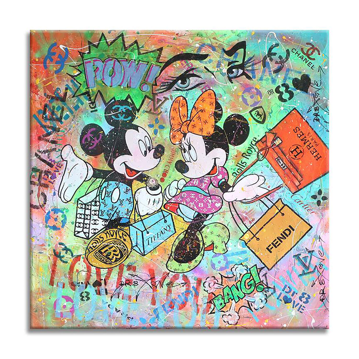 Mickey Minnie Hermes - Limited Edition Giclee Paper Dr8 Love Stampa in vendita