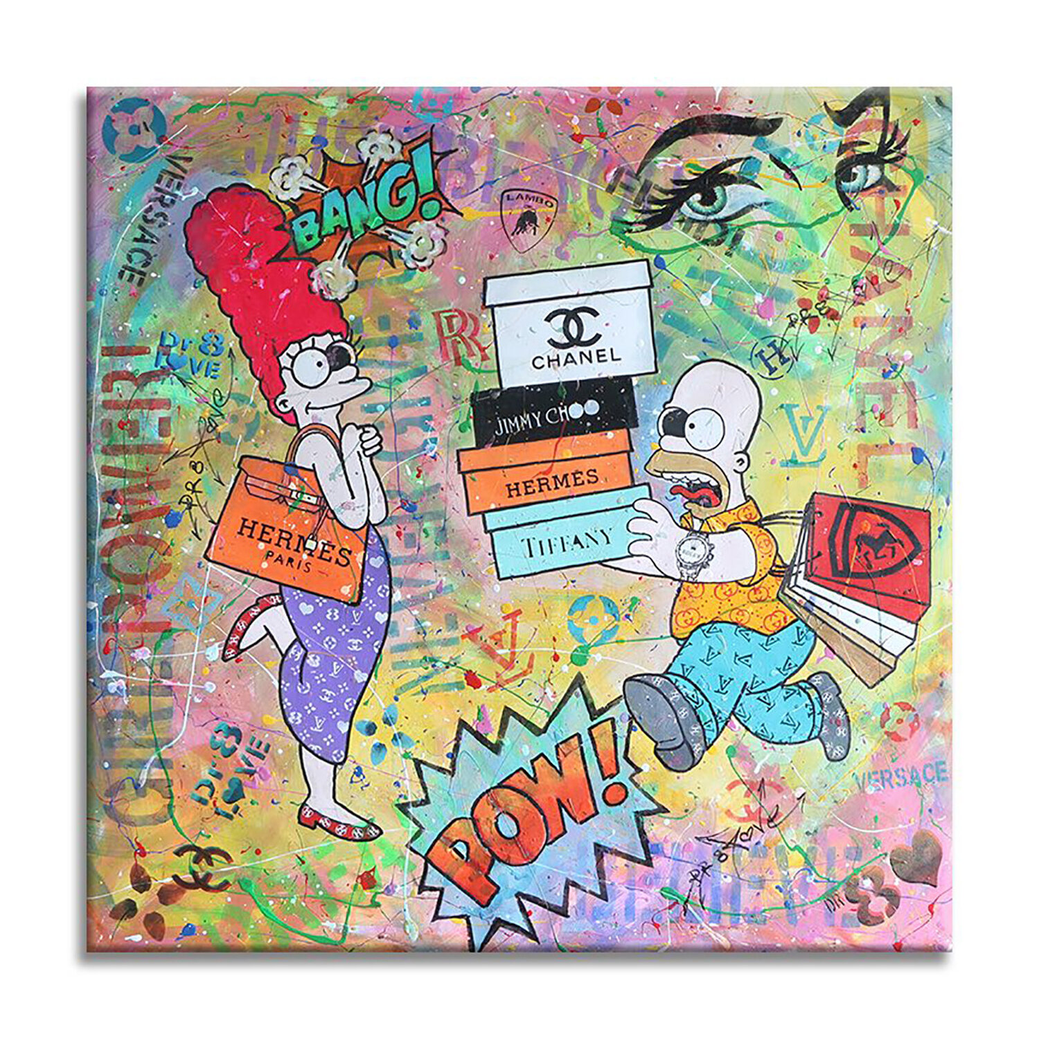 Simpsons Hermes Shopping - Limited Edition  Giclee Canvas Dr8 Love Druck zu verkaufen