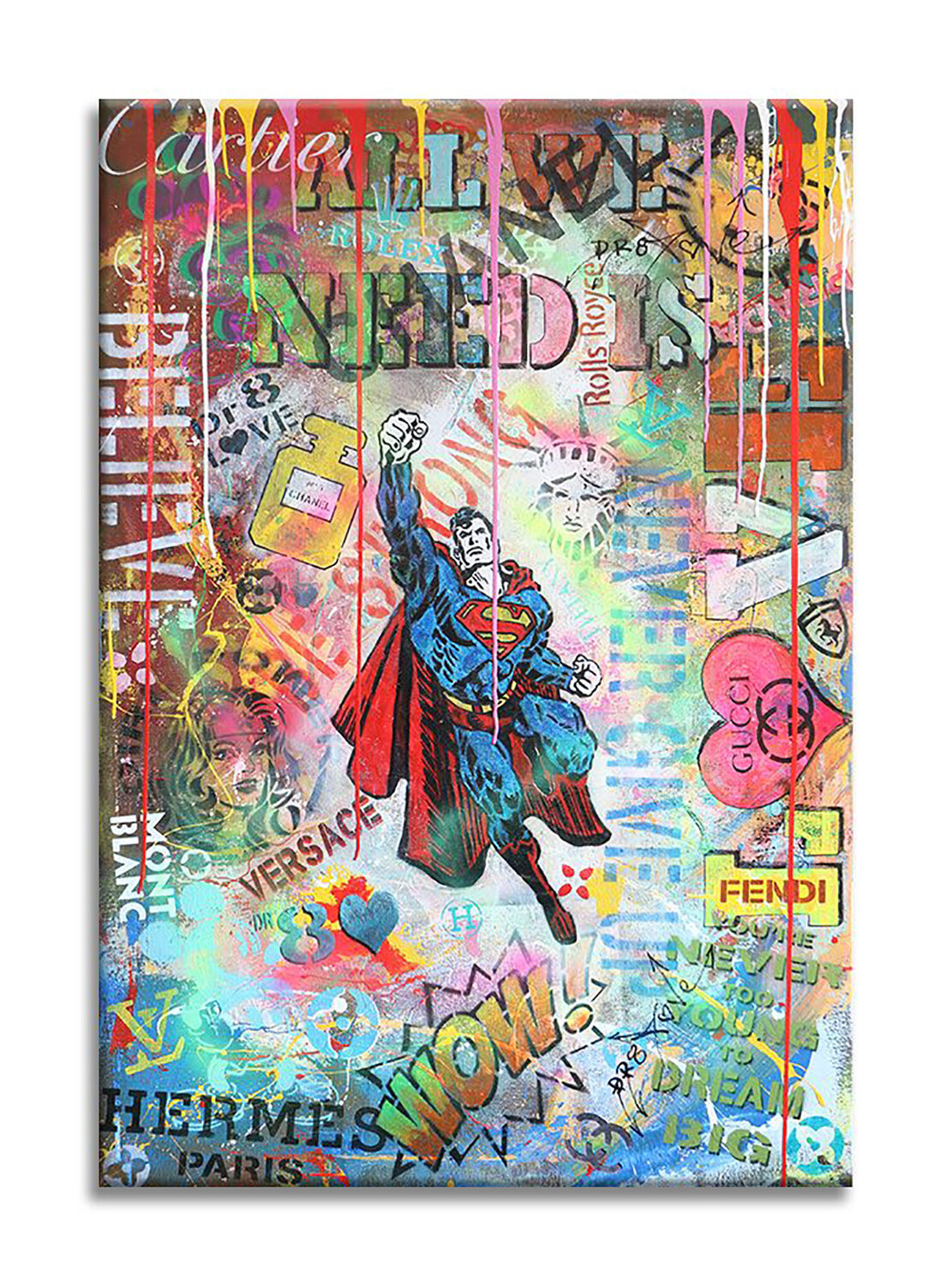 Superman All we Need is - Limited Edition  Giclee Canvas Dr8 Love