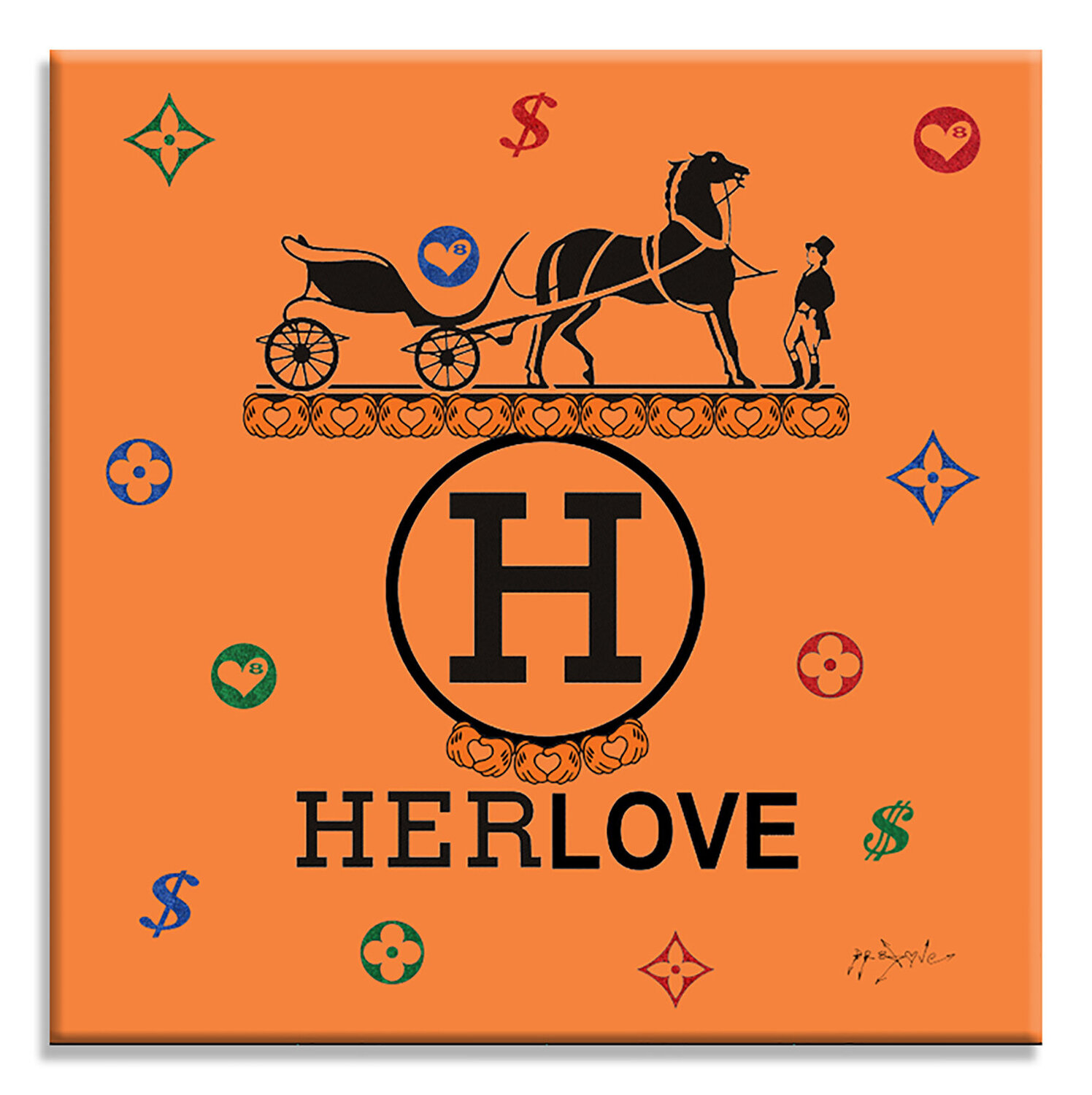Hermes Love1 - Limited Edition Giclee Print on Canvas Dr8 Love Druck zu verkaufen