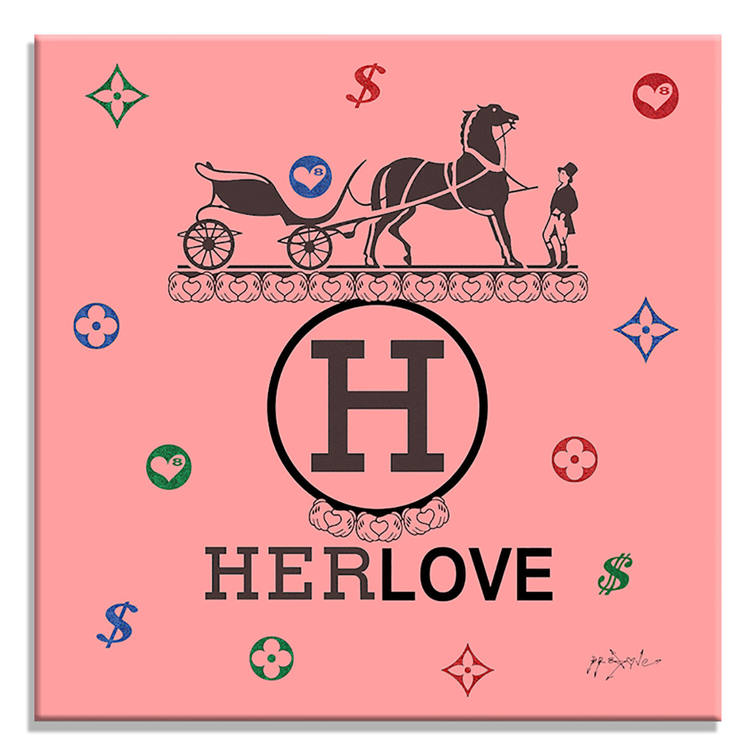 Hermes Love4 - Limited Edition Giclee Print on Canvas Dr8 Love Druck zu verkaufen