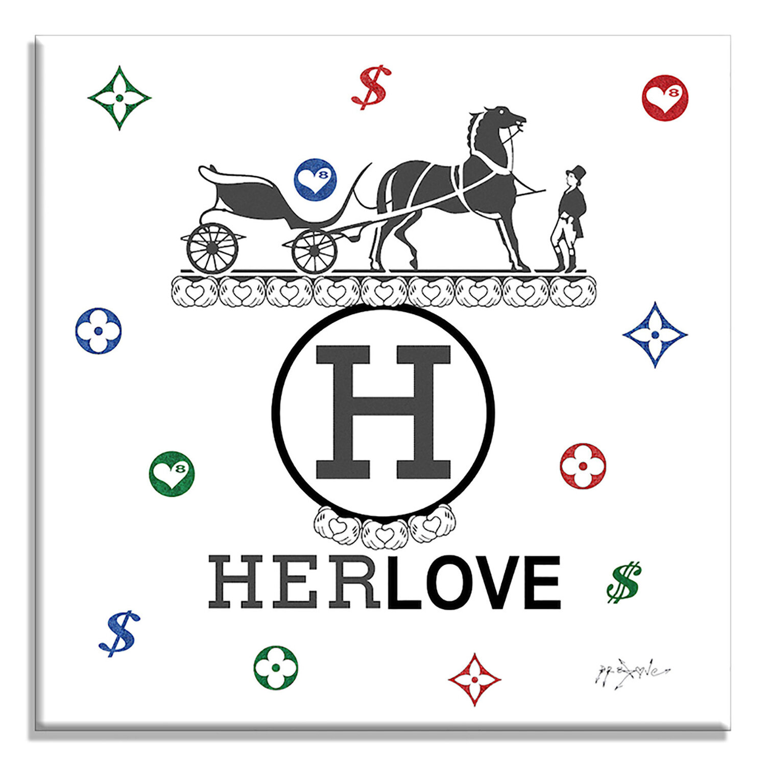Hermes Love6 - Limited Edition Giclee Print on Canvas Dr8 Love Druck zu verkaufen