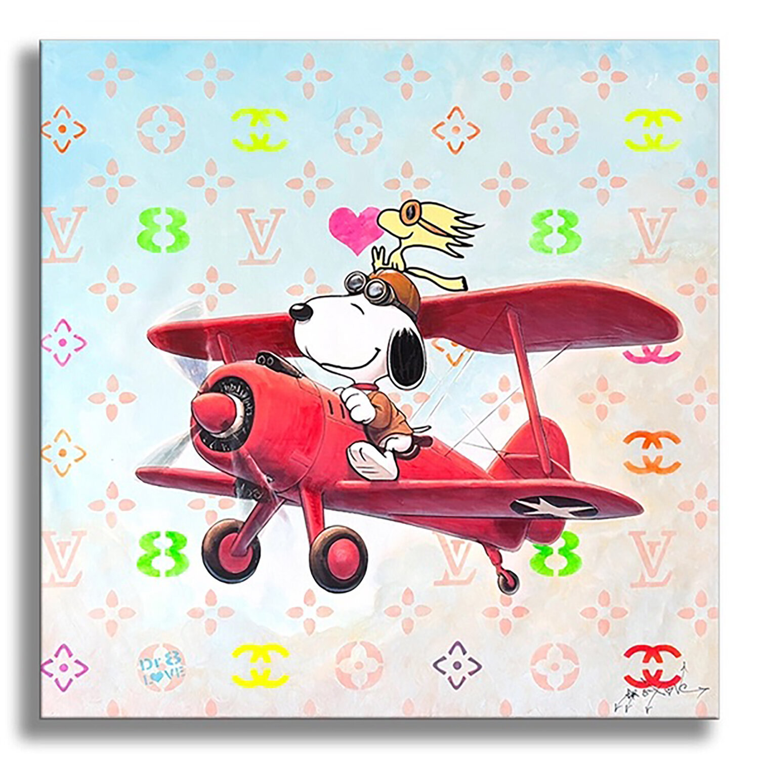 Snoopy Dubai - Limited Edition Giclee Print on Canvas Dr8 Love Stampa in vendita