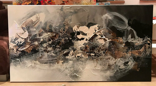 Black and white energy by William Malucu, Painting for Sale on Singulart