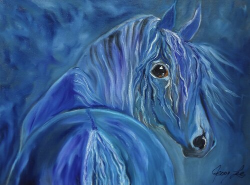 Cobalt Fury von Jenny Lee, Malerei kaufen auf Singulart