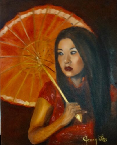 Beauty with a Parasol von Jenny Lee, Malerei kaufen auf Singulart