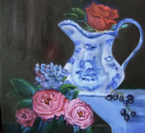 Blue and White Pitcher von Jenny Lee, Malerei kaufen auf Singulart