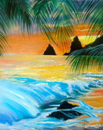 Tropical Coastline von Jenny Lee, Malerei kaufen auf Singulart