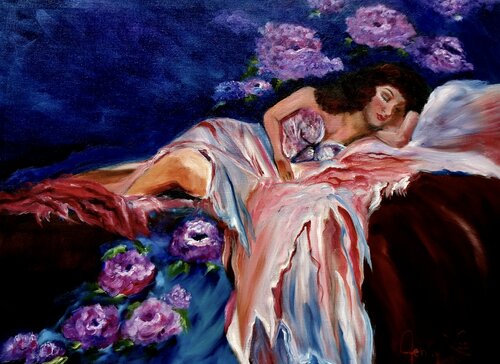 Reclining Beauty van Jenny Lee, Schilderij te koop op Singulart