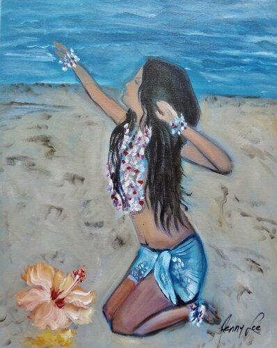 Sarong on the Beach von Jenny Lee, Malerei kaufen auf Singulart