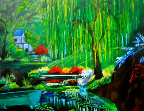 Hidden Home on Monet's Pond von Jenny Lee, Malerei kaufen auf Singulart