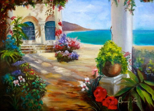 Villa by the Sea von Jenny Lee, Malerei kaufen auf Singulart