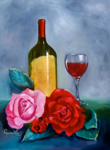 Wine and Roses von Jenny Lee, Malerei kaufen auf Singulart