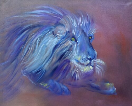 Blue Lion von Jenny Lee, Malerei kaufen auf Singulart
