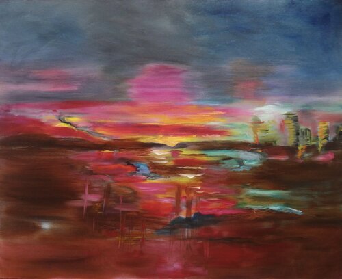 Abstract Coastal Sunset von Jenny Lee, Malerei kaufen auf Singulart