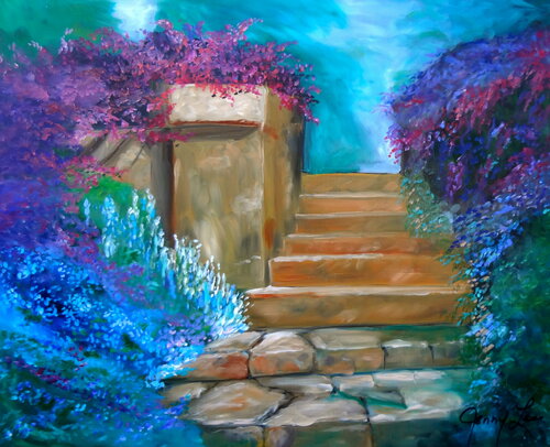 Garden Stairway von Jenny Lee, Malerei kaufen auf Singulart